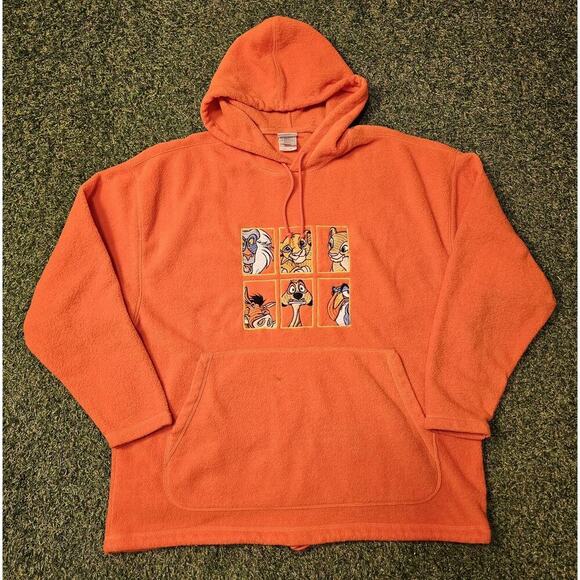 Vintage Lion King Disney Store Character Hooded Fleece Sweatshirt Adult Sz Large - Picture 1 of 8